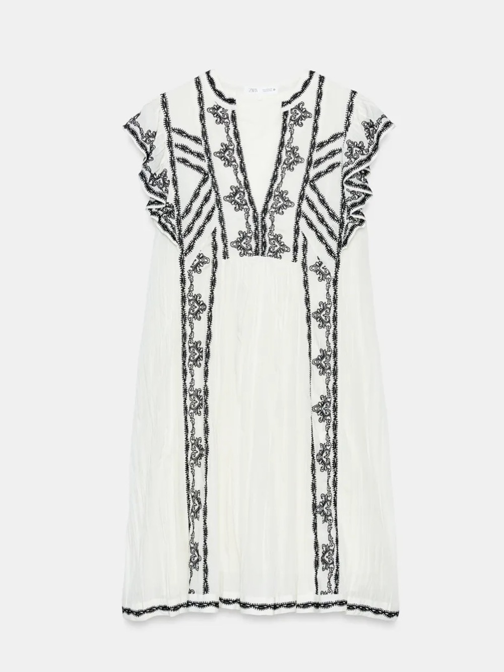 ZW COLLECTION CONTRAST EMBROIDERED DRESS